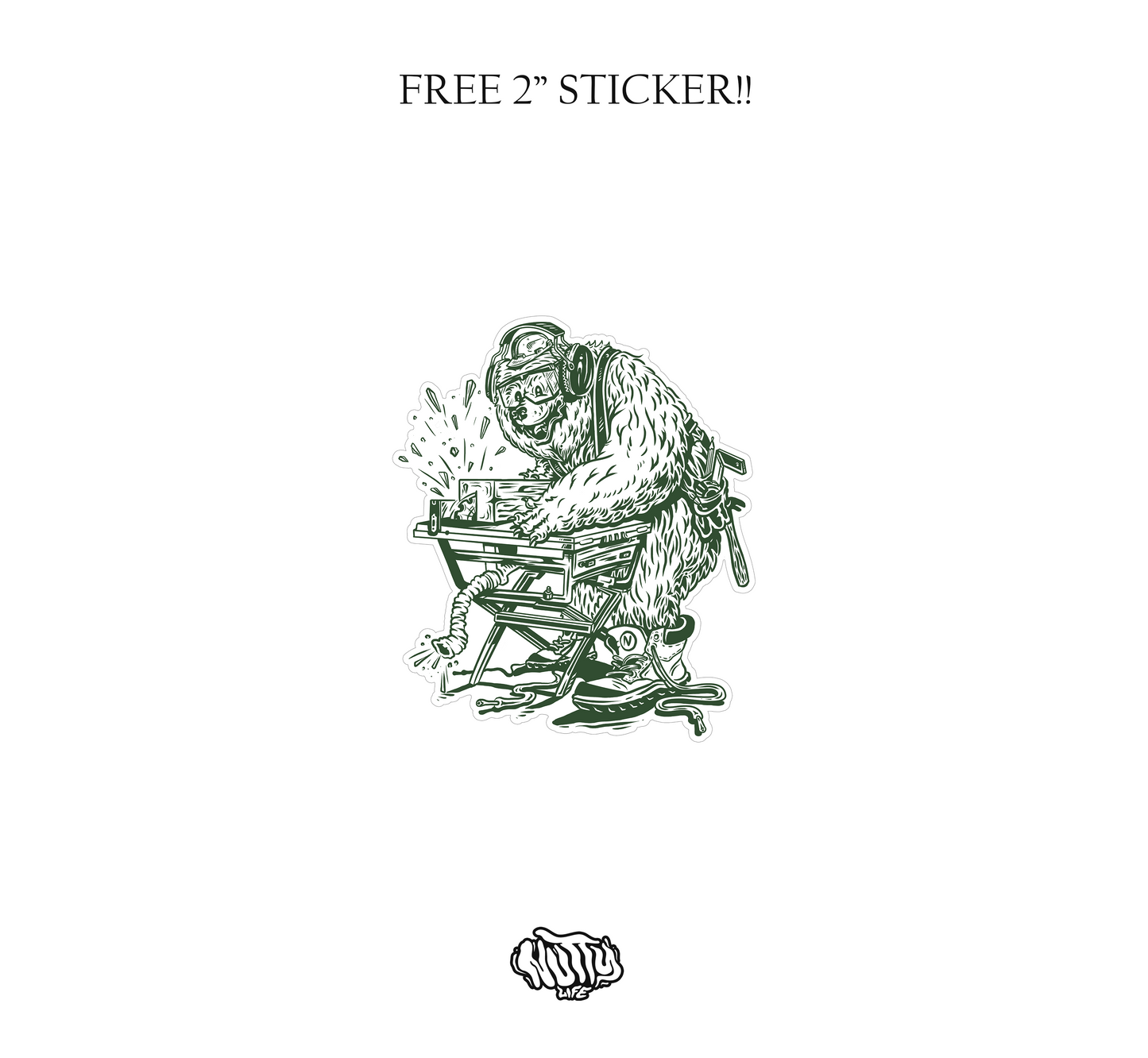 Carpenter Bear Moss Heavyweight T-Shirt