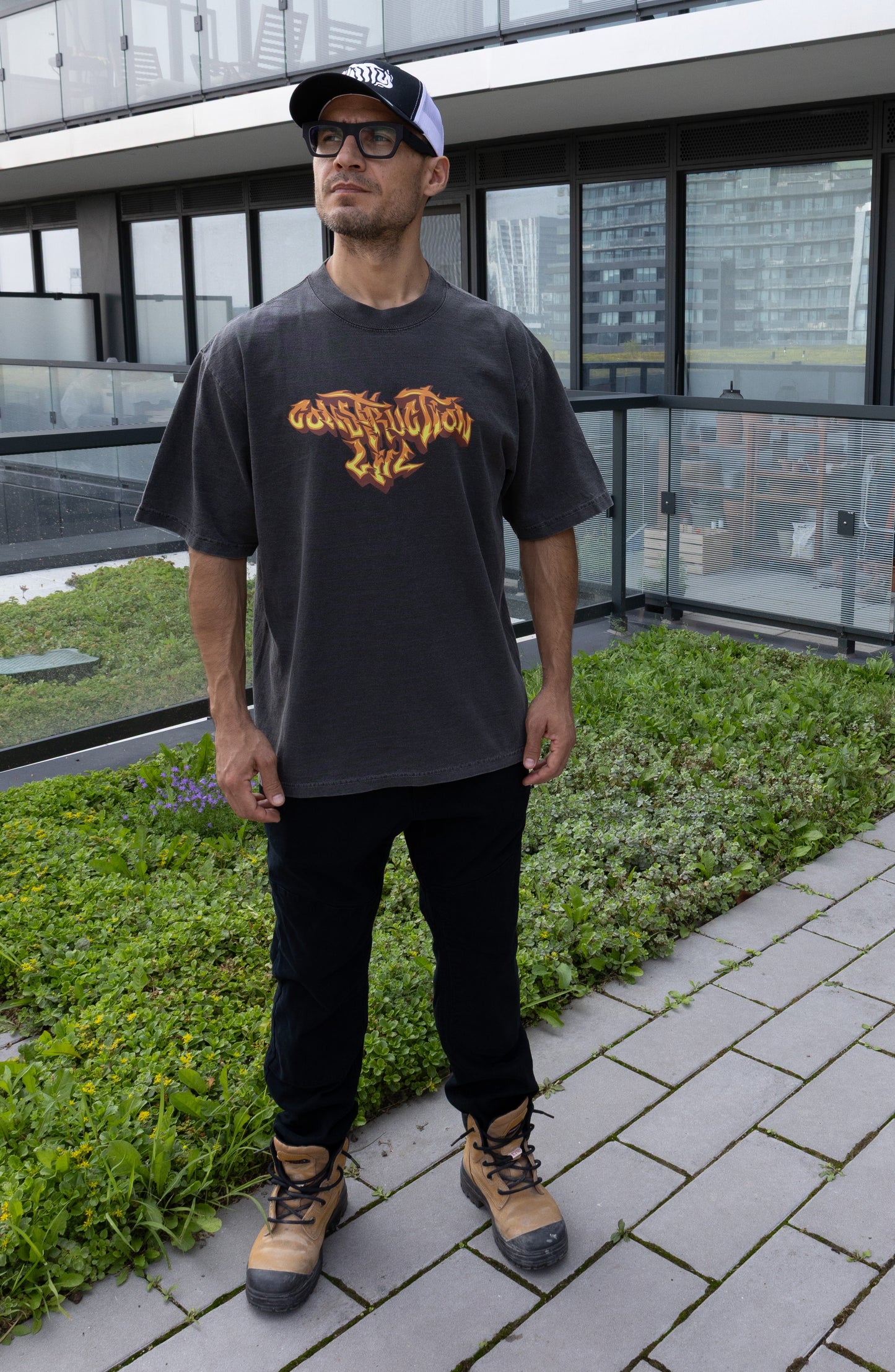 Construction Life Shadow Black T-Shirt