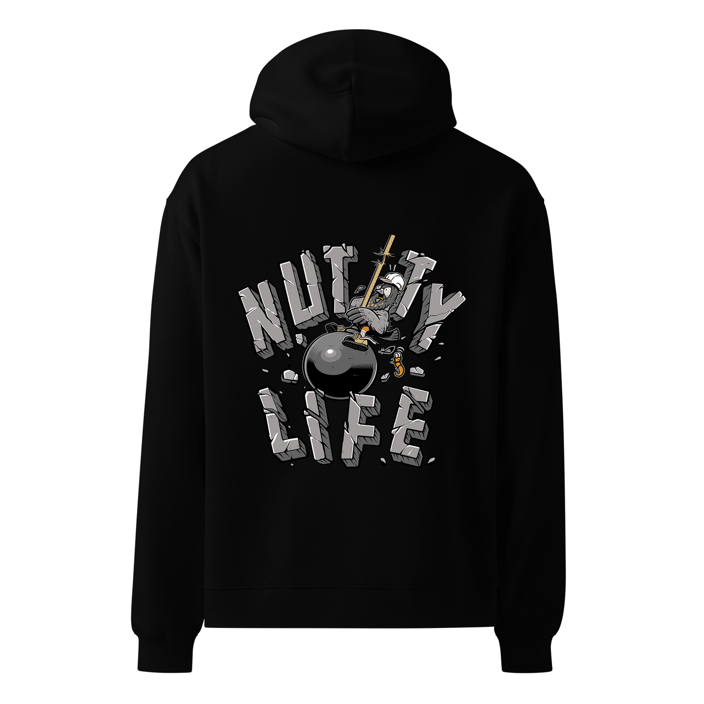 Nutty Wrecking Ball Black Midweight Pullover Hoodie