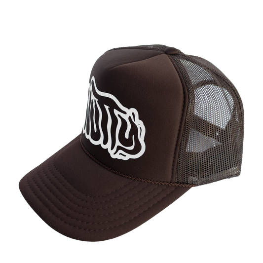 Nutty Brown Foam Trucker Hat with Reflective Logo