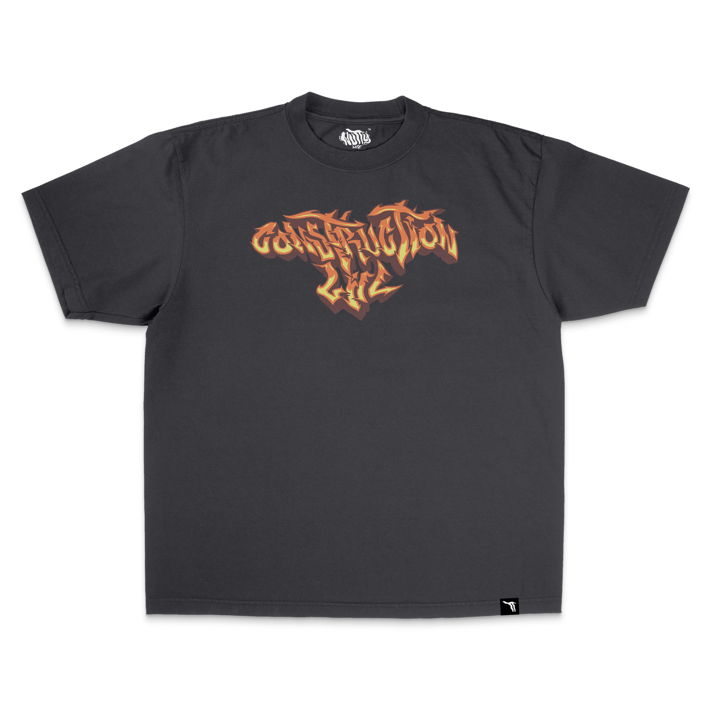 Construction Life Graffiti Shadow Black T-Shirt