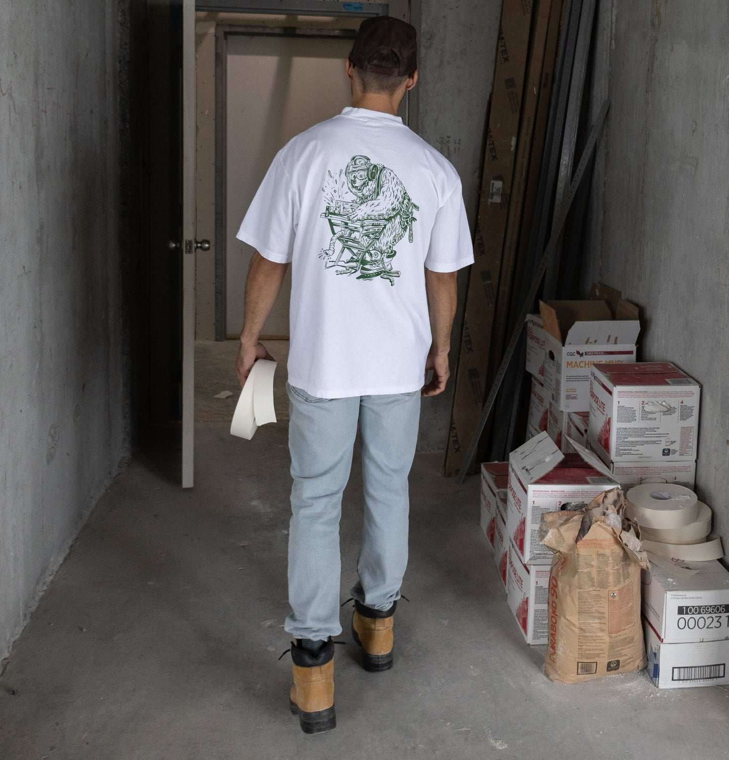 Carpenter Bear White T-Shirt