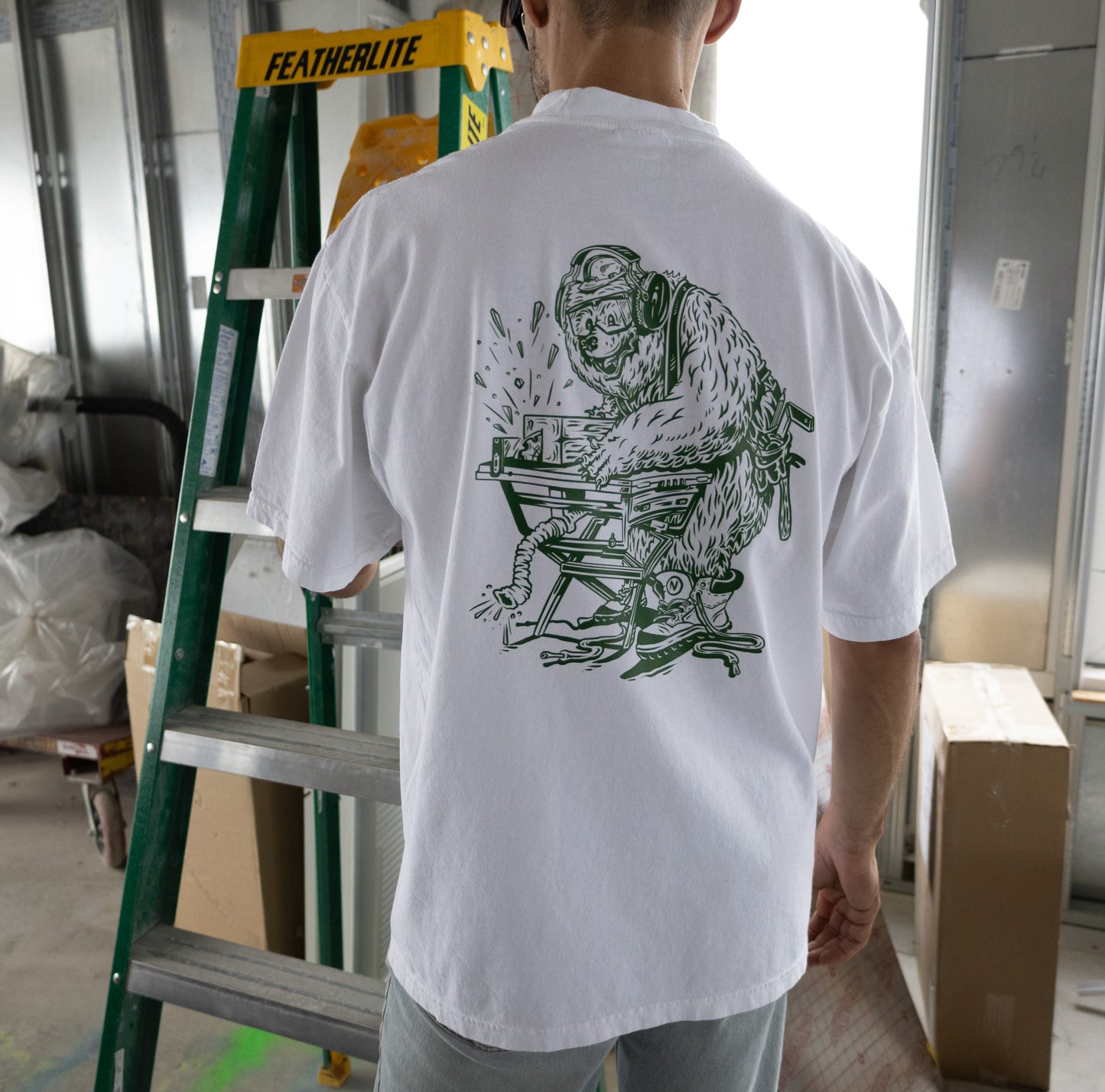Carpenter Bear White T-Shirt