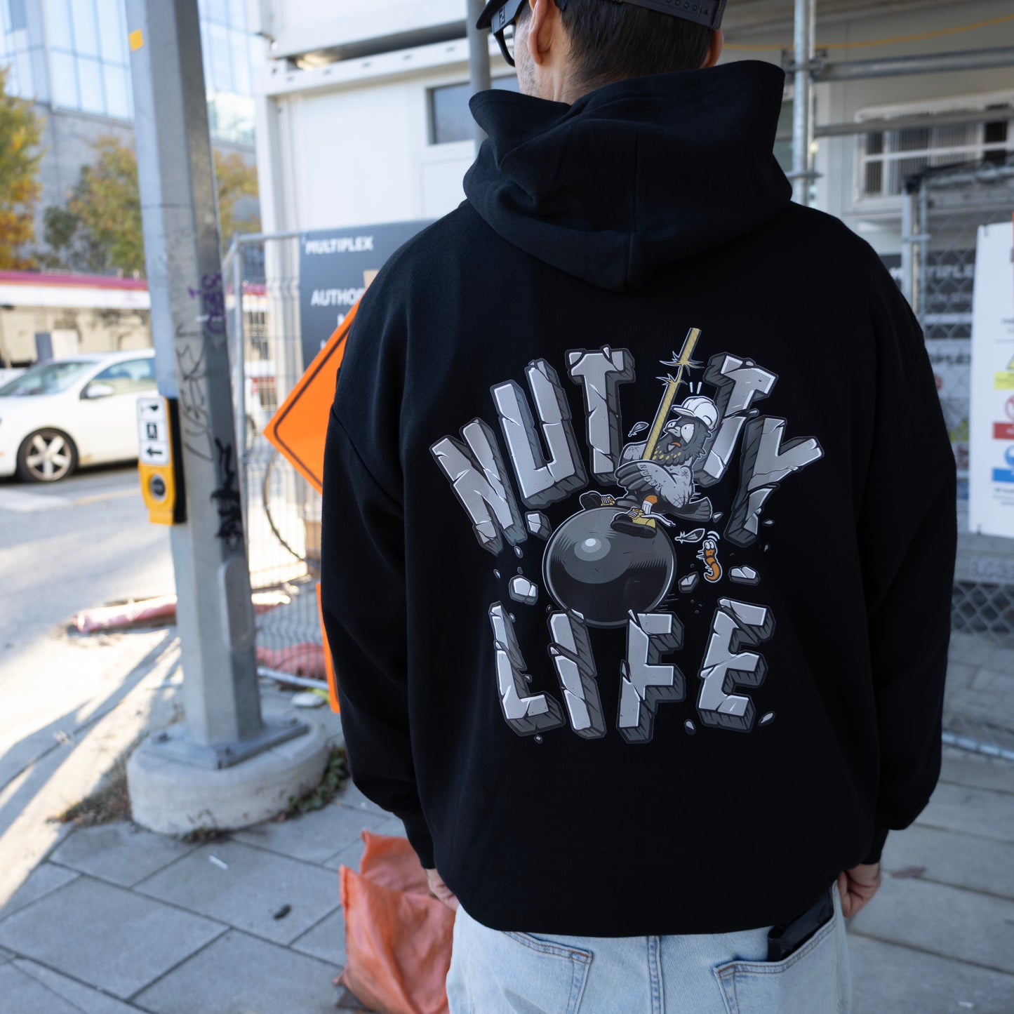 Nutty Wrecking Ball Black Midweight Pullover Hoodie
