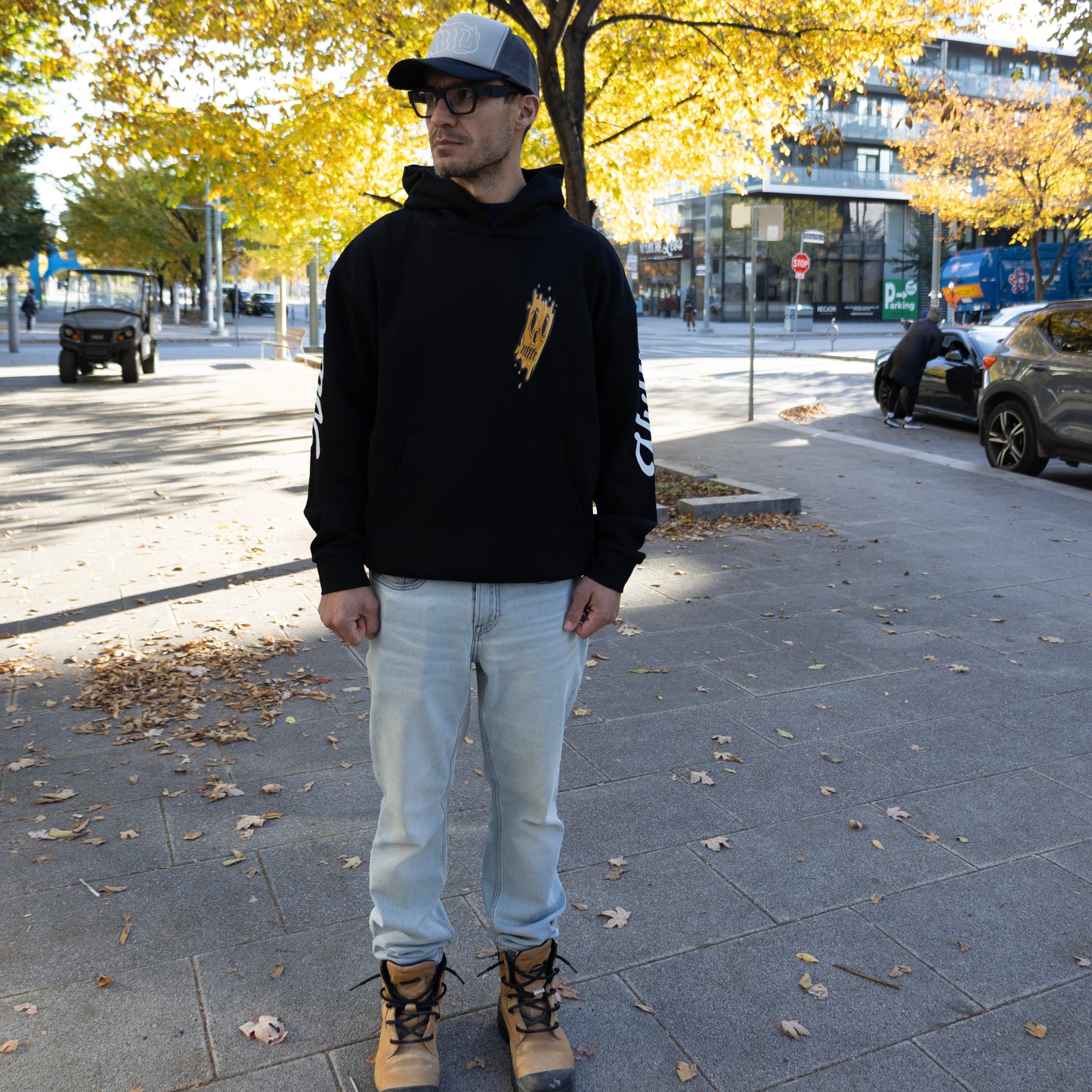 Dead Plaster Black Midweight Pullover Hoodie