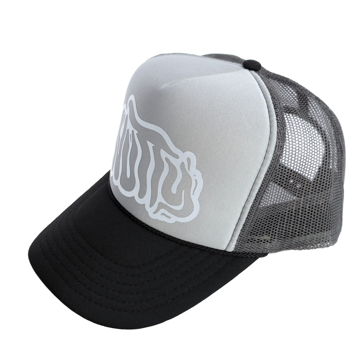 Nutty Black & Grey Foam Trucker Hat with Reflective Logo