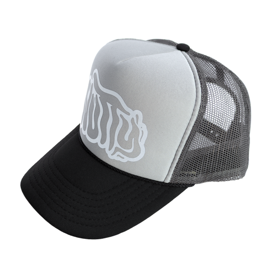 Nutty Black & Grey Foam Trucker Hat with Reflective Logo