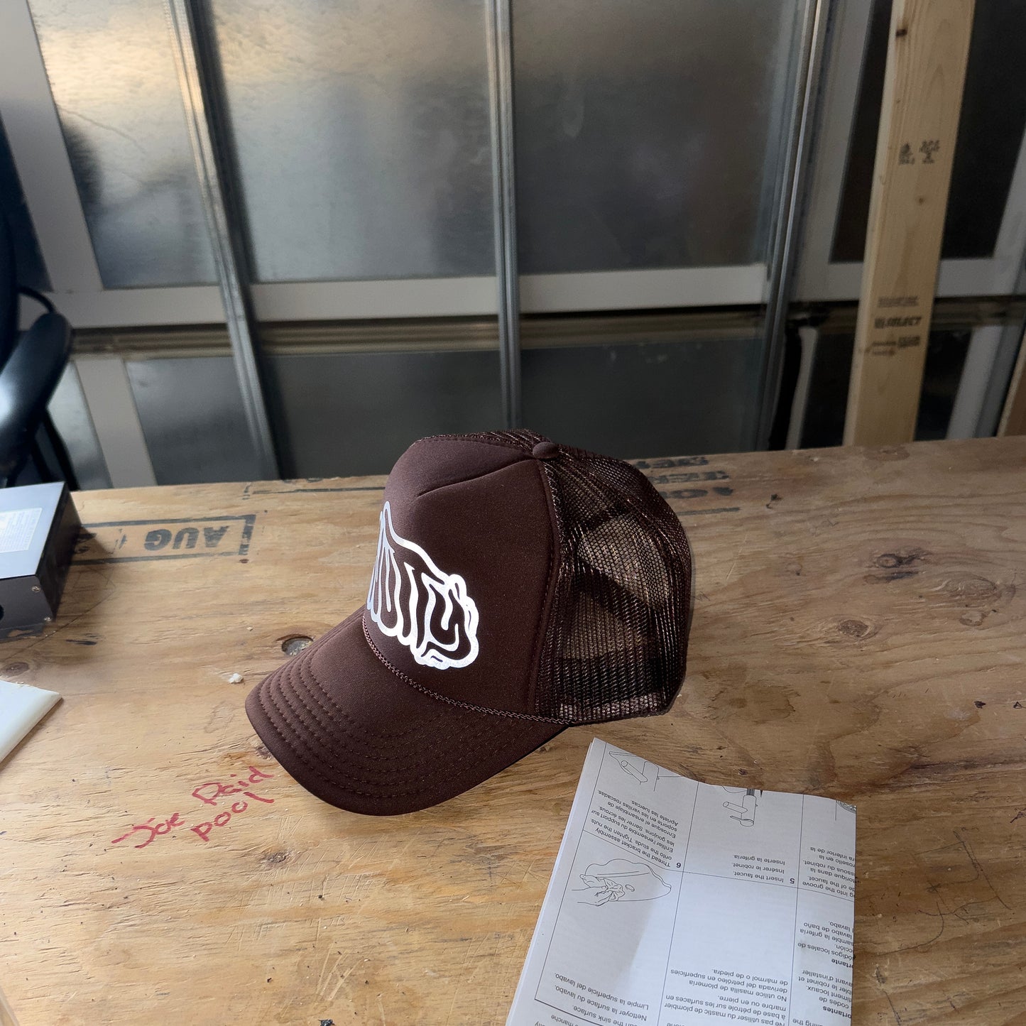 Nutty Brown Foam Trucker Hat with Reflective Logo